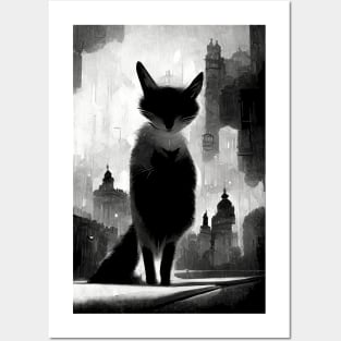 Stray cat in the big city Posters and Art